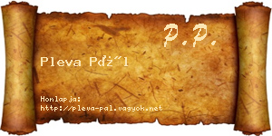 Pleva Pál névjegykártya